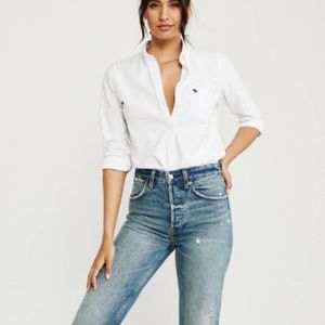 Abercrombie white oxford shirt size S